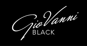 The image is a logo with stylized text that reads  CIOVANNI BLACK  in an elegant cursive font, set against a dark background.